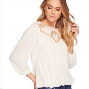 Free People Embroidered Begonia Top Size L